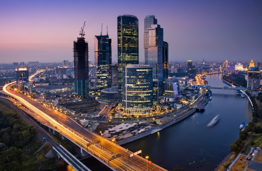 Картина на холсте Транспортные артерии Москва Сити, арт hd2041401