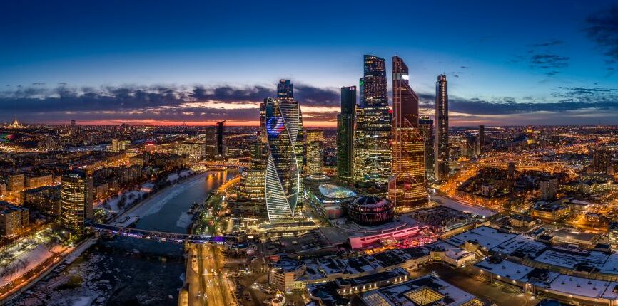 Картина на холсте Москва-сити вид с высоты, арт hd2141801